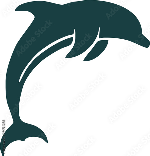 dolphin Silhouette vector art Illustration with white background