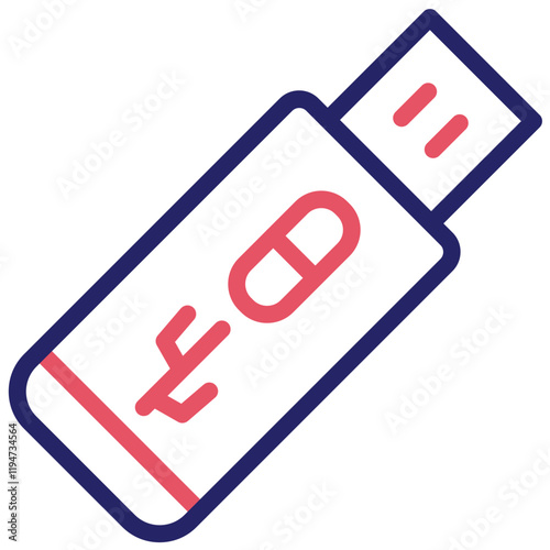 USB vector icon illustration of Mobile UI & UX iconset.