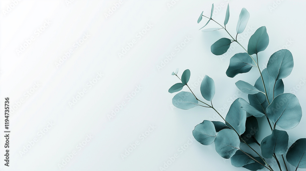 Obraz premium Eucalyptus flower leaves leaf isolated on a white background