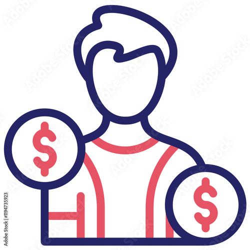 Finance Officer vector icon illustration of Business & Economy iconset.