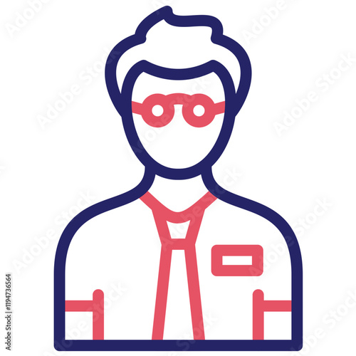 Male Professor vector icon illustration of School iconset.