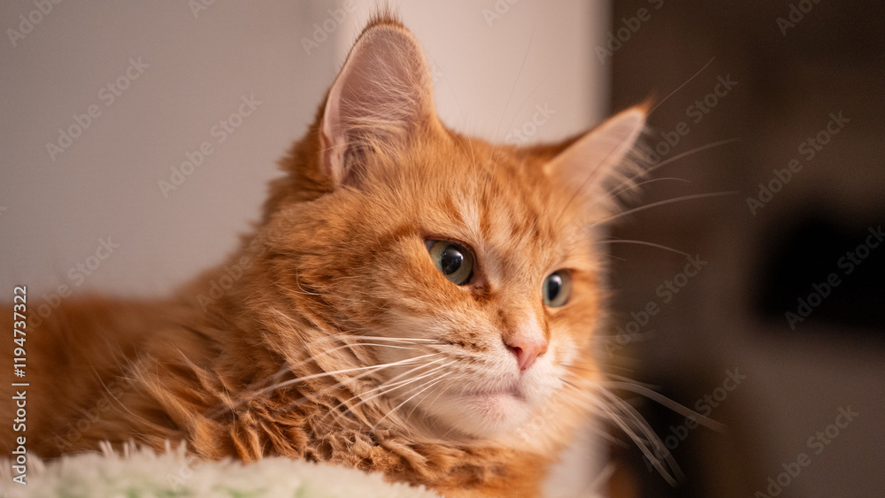 Portrait of a red maincoon cat Portrait of a red maincoon cat
