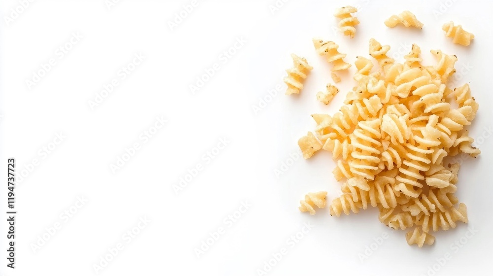 Obraz premium Golden crinkle-cut fries isolated on a white background. Generative AI