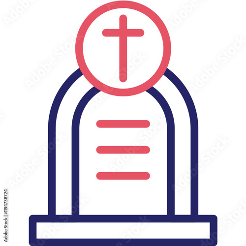 Tomb vector icon illustration of Funeral iconset.