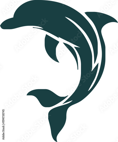 dolphin Silhouette vector art Illustration with white background