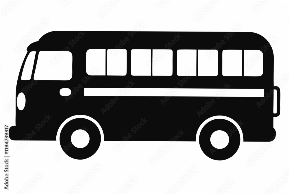 Bus silhouette black vector art illustration. Bus silhouette black vector art illustration.