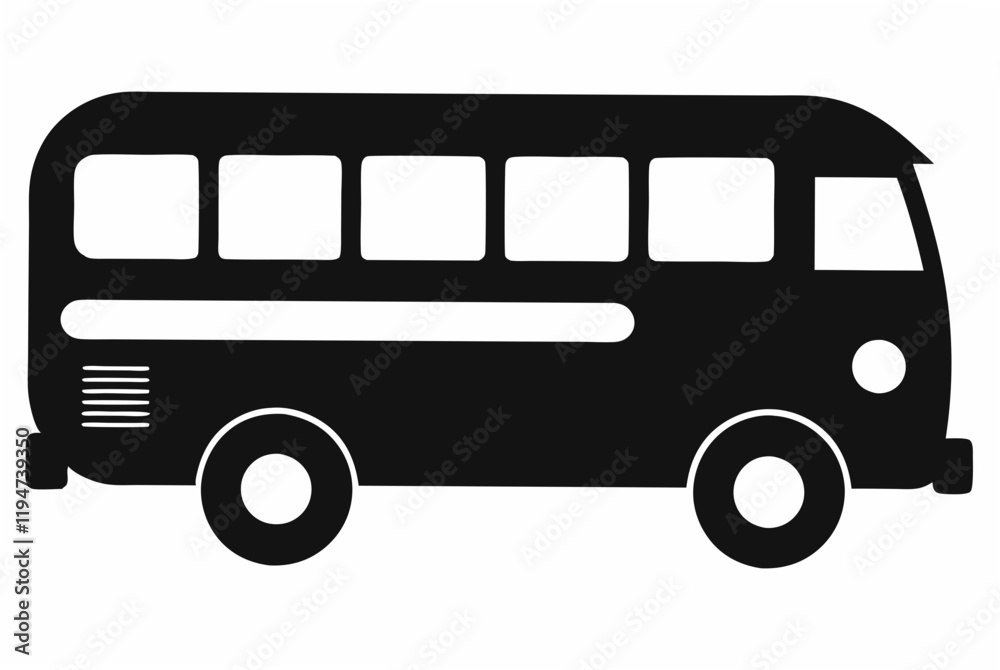 Bus silhouette black vector art illustration. Bus silhouette black vector art illustration.