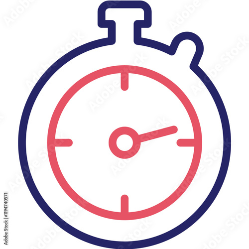 Stopwatch vector icon illustration of Pilates iconset.