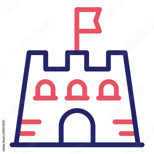 Sandcastle vector icon illustration of Coastline iconset.