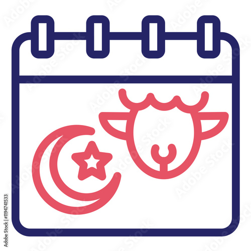 Eid al-Adha vector icon illustration of Hajj Pilgrimage iconset.