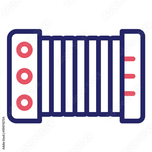 Accordion vector icon illustration of Festa Junina iconset.