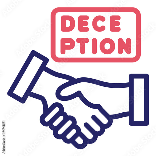 Deceptive Handshake vector icon illustration of Corruption iconset.