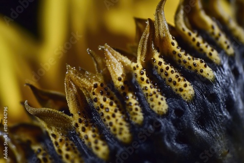 Close-up of a bright yellow sunflower with many seeds, great for nature or agriculture themes photo