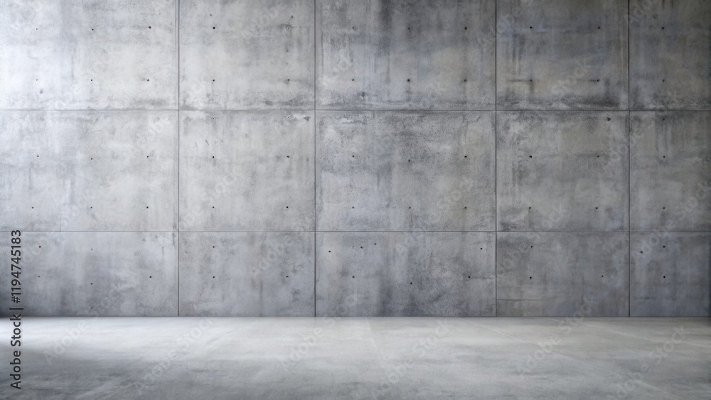 Empty Industrial Room with Concrete Wall and Floor Empty Industrial Room with Concrete Wall and Floor