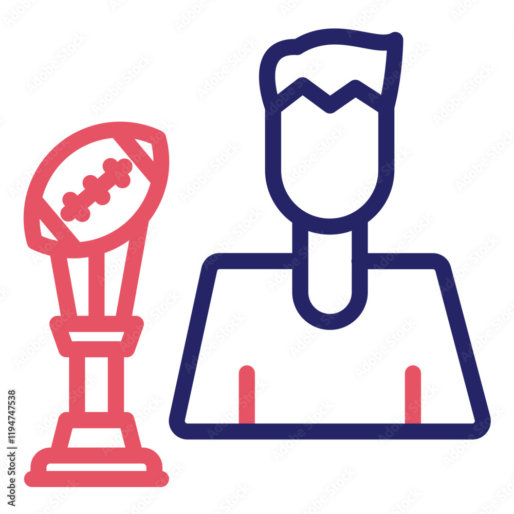 Fototapeta premium Winner vector icon illustration of Rugby iconset.
