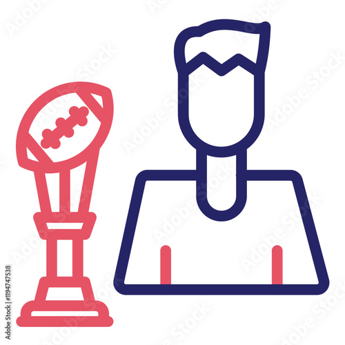 Winner vector icon illustration of Rugby iconset.