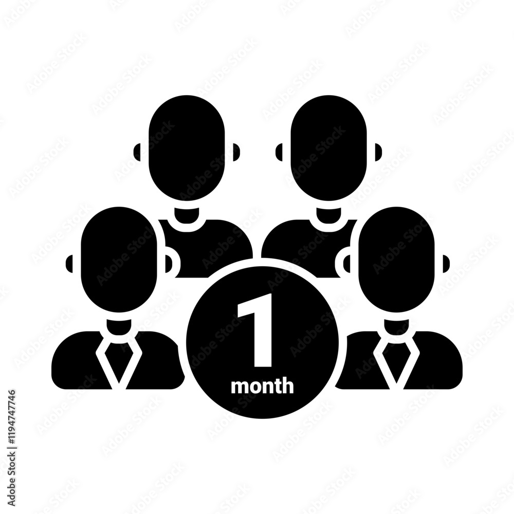 4 Employees – Icon Representing a Team with Short-Term Tenure 4 Employees – Icon Representing a Team with Short-Term Tenure