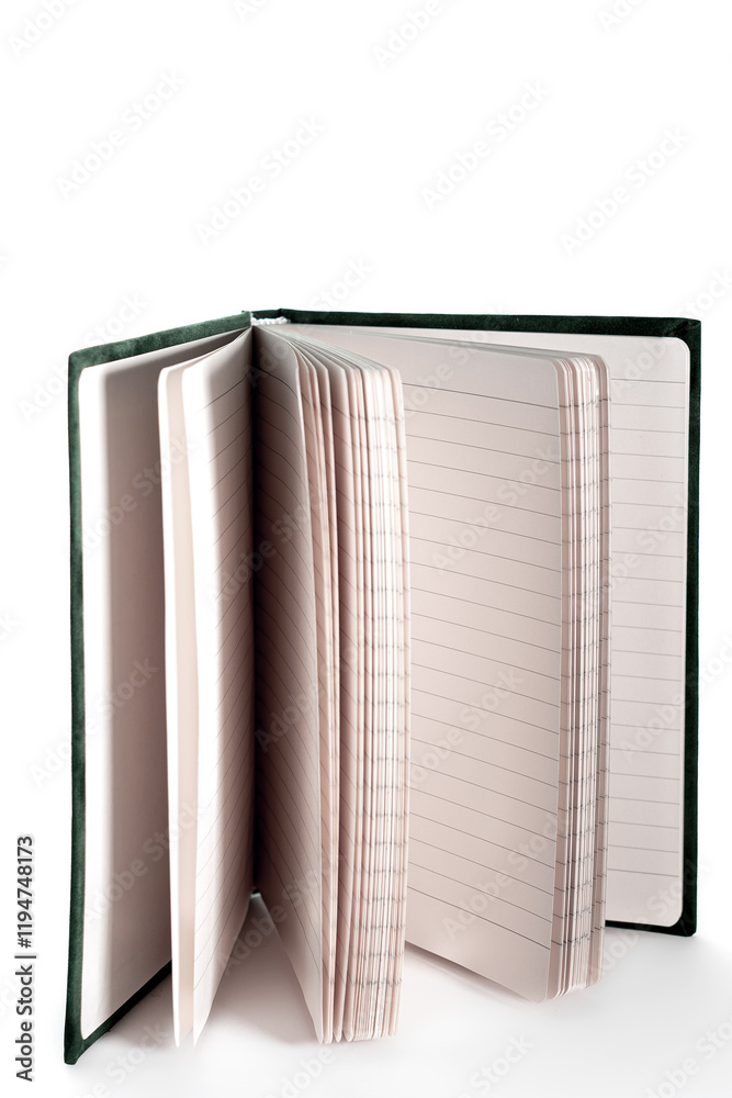 close up of a blank velour fluffy notebook on white background with clipping path close up of a blank velour fluffy notebook on white background with clipping path