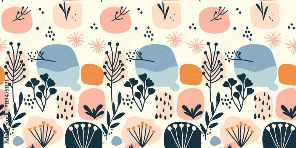 soft grounded floral seamless print