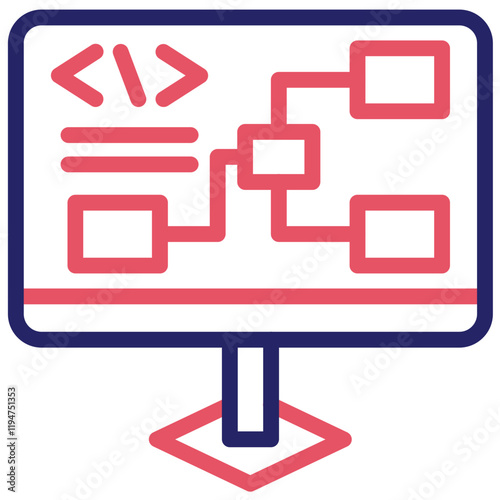 Visual Programming vector icon illustration of No Code iconset.