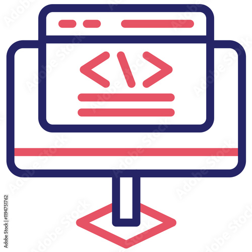 Front End Development vector icon illustration of No Code iconset.