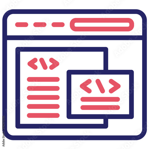 Back End Development vector icon illustration of No Code iconset.