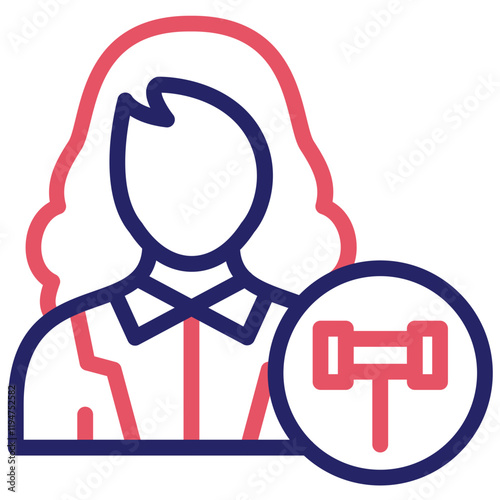 Public Defender Female vector icon illustration of Law & Legislation iconset.
