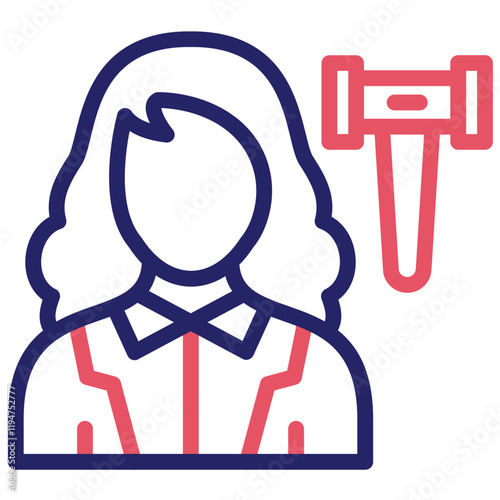 Lawyer Female vector icon illustration of Law & Legislation iconset.