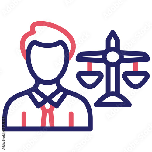 Countersuit vector icon illustration of Law & Legislation iconset.