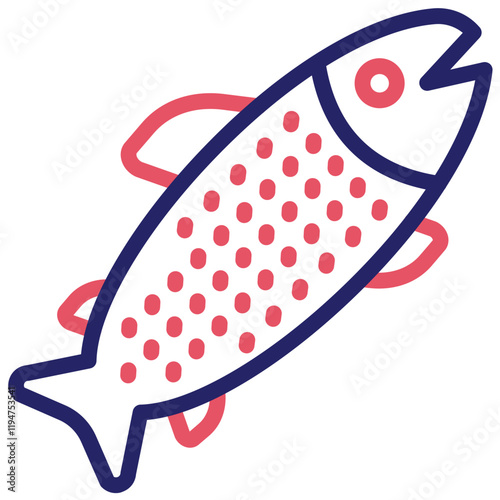 Trout vector icon illustration of Fishing iconset.