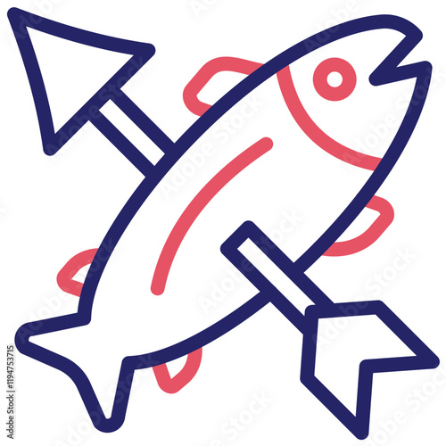 Spearfishing vector icon illustration of Fishing iconset.
