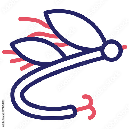 Fly-Fishing vector icon illustration of Fishing iconset.