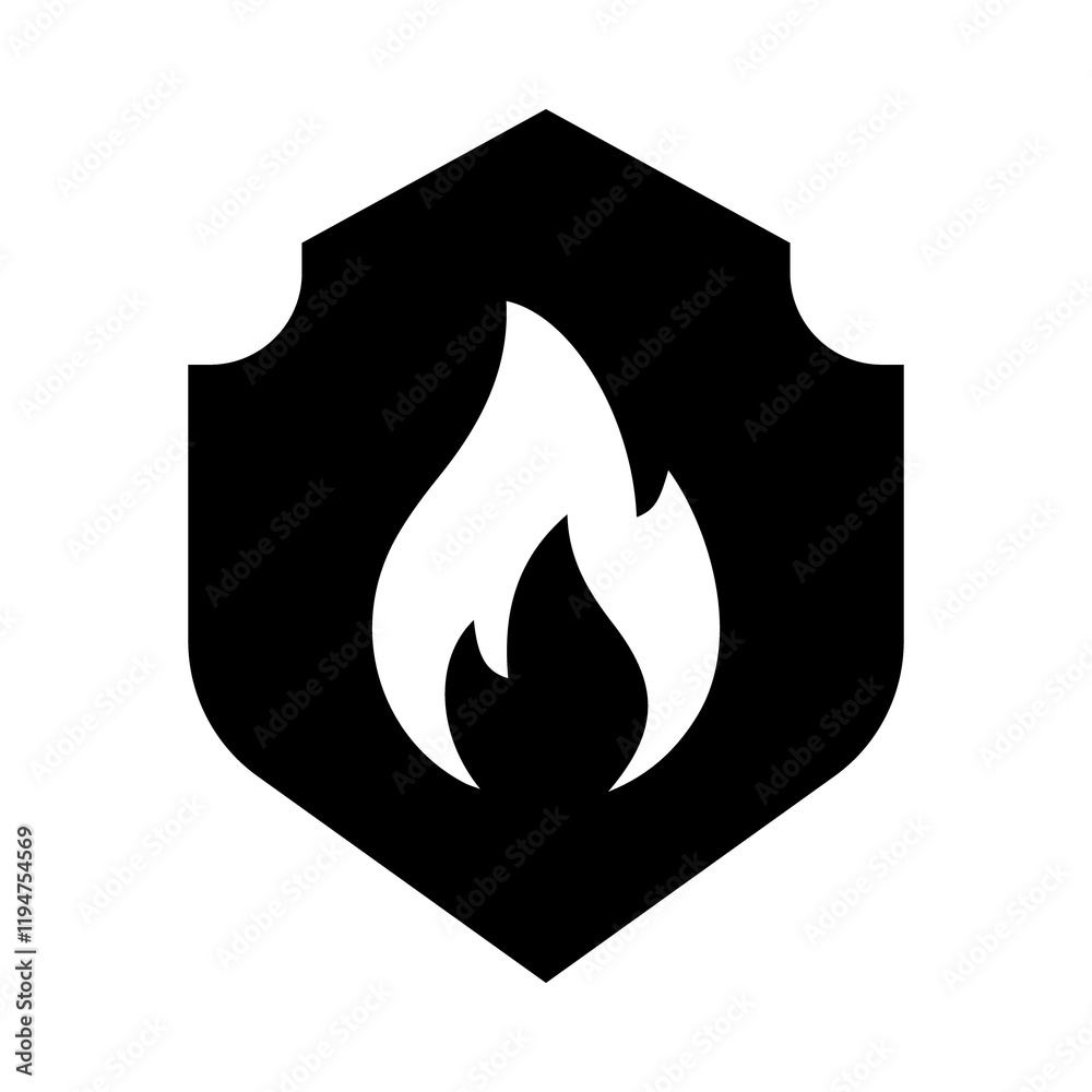 Fire Guard – Shield with Flame Representing Fire Safety and Prevention Fire Guard – Shield with Flame Representing Fire Safety and Prevention