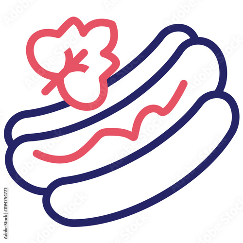 Vegan Hot Dog vector icon illustration of Street Food iconset.