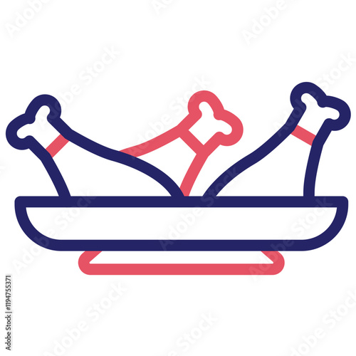 Fried Chicken vector icon illustration of Street Food iconset.
