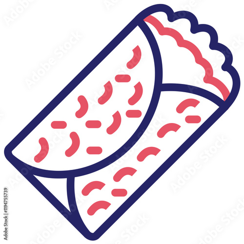 Chimichanga vector icon illustration of Street Food iconset.
