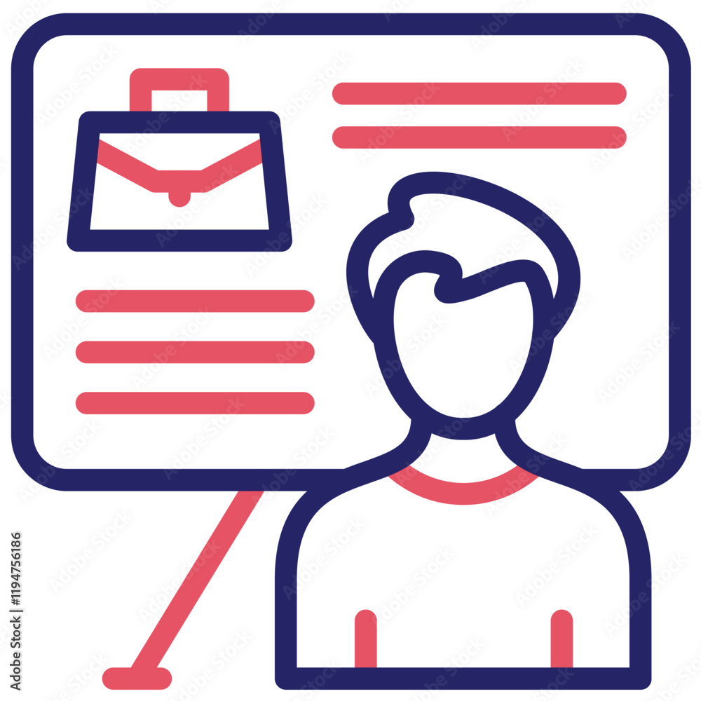 Presenter Male vector icon illustration of Business Training iconset. Presenter Male vector icon illustration of Business Training iconset.