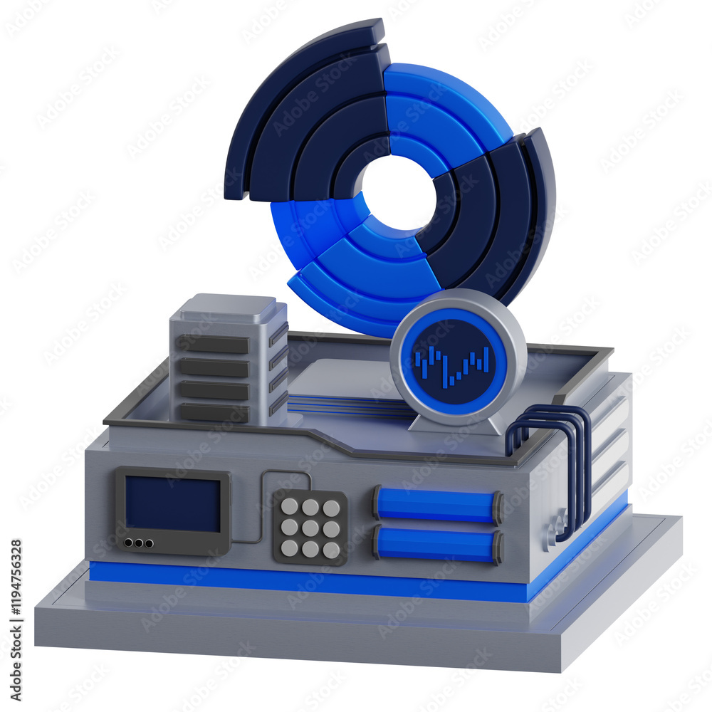 Fototapeta premium Modular Radial Chart with Bold Blue Accents