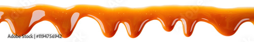 set of dripping caramel drops, orange juice, or honey. sweet sauce isolated on a white background. Melted caramel sauce