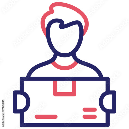 Courier Delivery vector icon illustration of Gig Economy iconset.