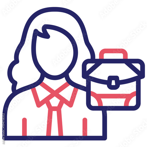 Businesswoman vector icon illustration of Gig Economy iconset.