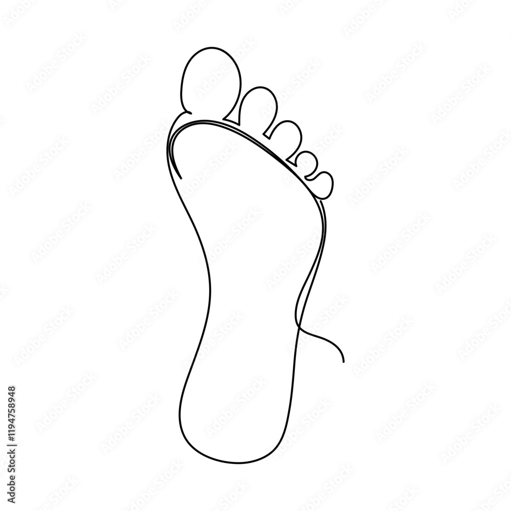 One continuous line drawing of bare foot. Elegance female leg in simple linear style. Concept of healthy massage and Care about soft skin. Editable stroke. Doodle vector illustration,
One continuous line drawing of bare foot. Elegance female leg in simple linear style. Concept of healthy massage and Care about soft skin. Editable stroke. Doodle vector illustration,