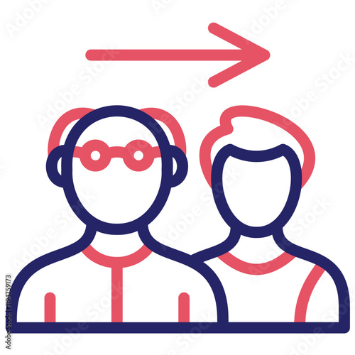 Generation Gap vector icon illustration of Generation Gap iconset.