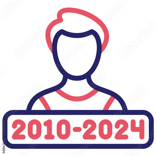 Generation Alpha vector icon illustration of Generation Gap iconset.