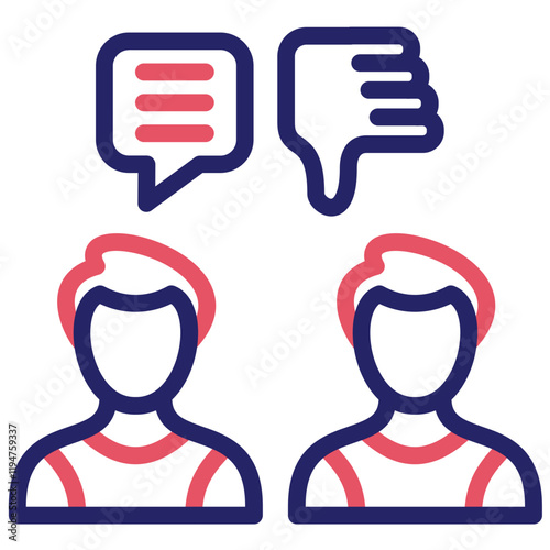 Disrespect vector icon illustration of Generation Gap iconset.