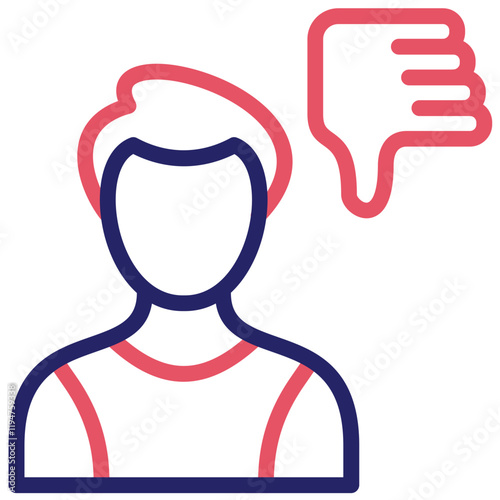 Disagreement vector icon illustration of Generation Gap iconset.