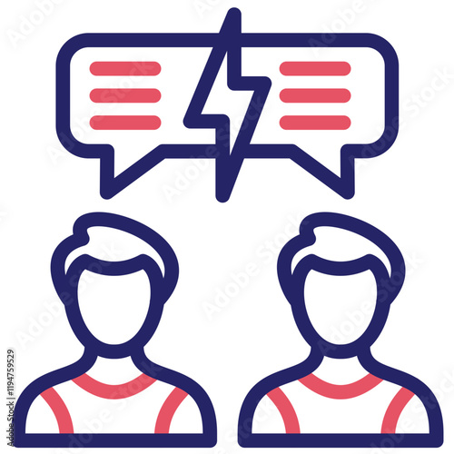 Conflict vector icon illustration of Generation Gap iconset.