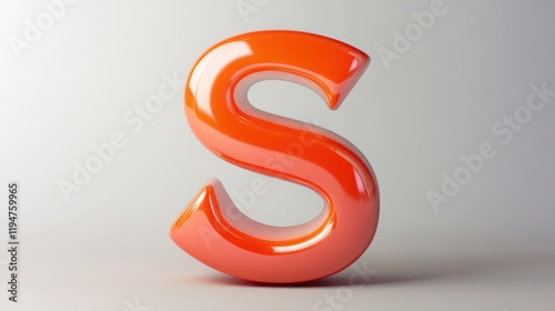 3D letter S displayed in high-definition, isolated on a minimalistic backdrop, clear lighting, and fine details,