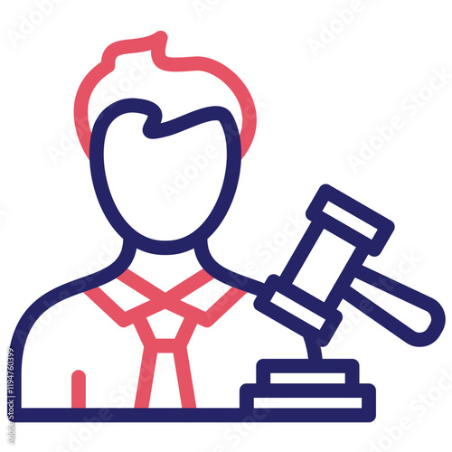Judge Male vector icon illustration of Award Events iconset.