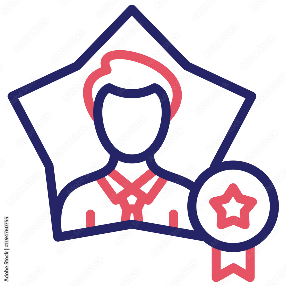 Employee of the Year vector icon illustration of Award Events iconset. Employee of the Year vector icon illustration of Award Events iconset.